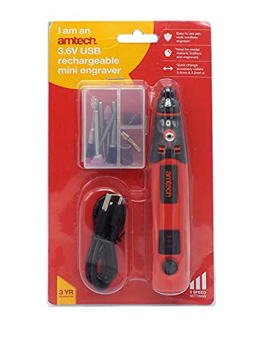 Amtech V2546 3.6V USB Pen Style Rechargeable Mini Engraver Set