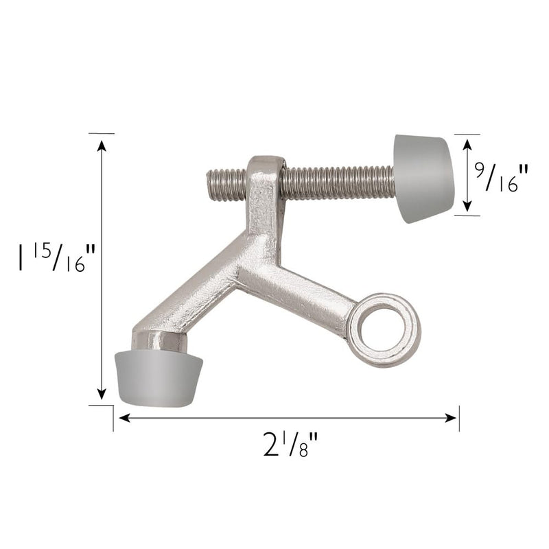 [Australia - AusPower] - Design House 181784 Hinge Pin Door Stop Wall Protector with Rubber Tip Adjustable Door Stoppers, Satin Nickel, 10-Pack 10 Pack 