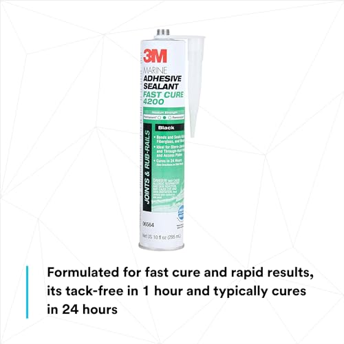 3M Marine Adhesive Sealant Fast Cure 4200FC, White, 295 mL Cartridge 10 fl oz