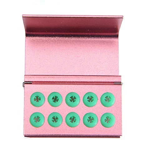 [Australia - AusPower] - 5Pcs 10 Holes Dental Burs Holder Block Case for CA/RA?FG Dental Autoclavable Burs Holder Pink 