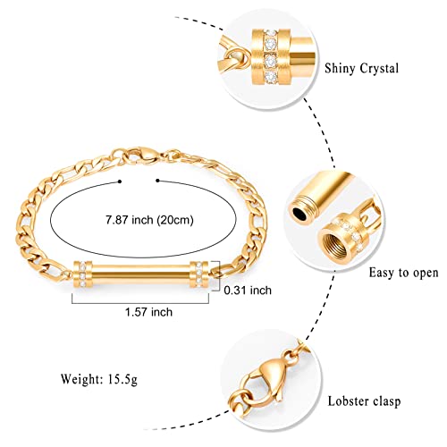 Cylinder Cremation Bracelet for Ashes Urn Jewelry Stainless Steel Memorial Bracelet Keepsake Urn Bangle Ashes Holder