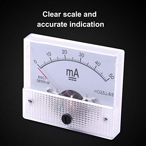 ATOPLEE DC 0-50mA 85C1 analog amperemeter panel meter gauge with clear current scale display