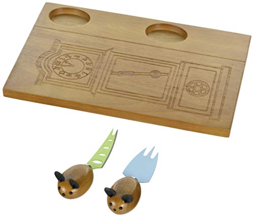 Peterson Housewares Hickory Dickory Dock cheese servers set with two mouse-shaped forks, brown finish, 11.4 inches long.