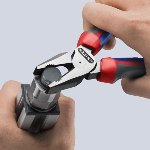 KNIPEX high leverage combination side-cutting pliers with textured metal jaws and ergonomic handles