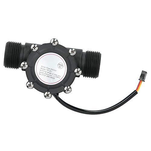 Water Flow Sensor for Swimming Pool Systems, Hall Effect, G1 Male Thread, 1-100 L/min, DC 3-24V, Plastic, Model YF-G1