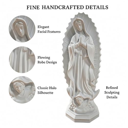 Our Lady of Guadalupe White Resin Statue 7.5in 1-Pack