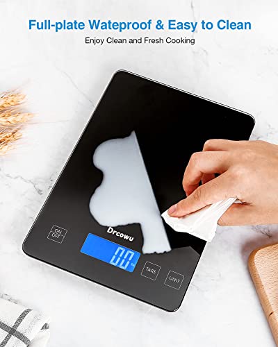 Large Kitchen Food Scales 15kg, Large LCD Display, 1g/0.1oz Accuracy Black