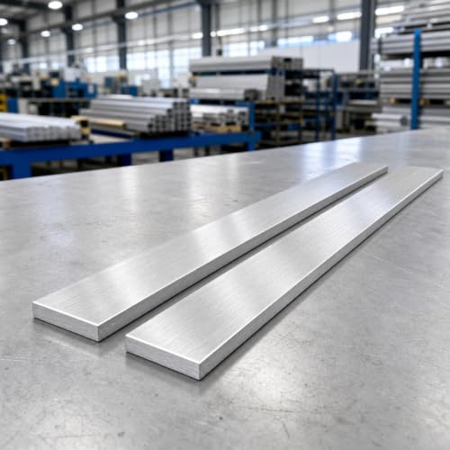 KSVZS 2-pack 6061 aluminum flat bar sheets, 1/4 x 2 x 16 inch solid mill stock, silver rectangular bars