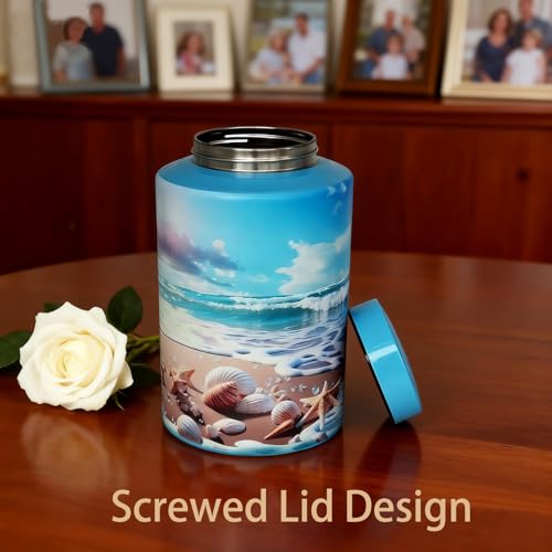 Large Cremation Urns for Adult Human Ashes, Ocean Heaven Pattern Large 220 lbs