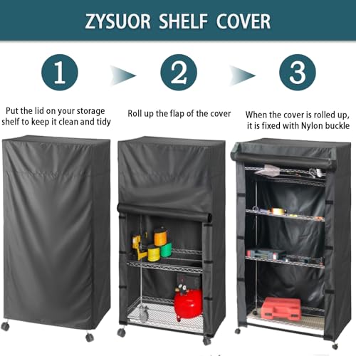 Waterproof Shelf Dust Cover, Fits 36"x18"x54" Wire Shelving 36"W x 18"D x 54"H Black