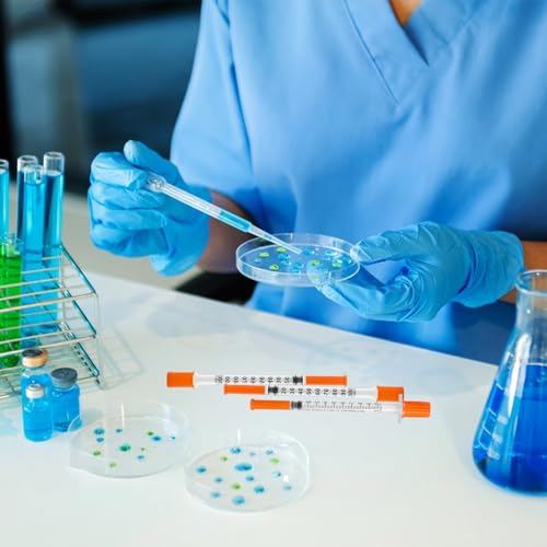 20 x 1ml/cc Plastic Tube, 29Gx13mm Multi-Purpose Measuring Tools | Clear scale plastic tube for refilling scientific laboratories, plant irrigation, individually packaged