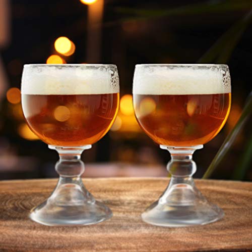 Amehla Schooner Beer Glasses Set - 21-ounce Large Margarita Glass, Big Goblet Style Beer Glass for Coronarita, Michelada Cup, Fish Bowl Glasses for Drinks or Shrimp Cocktail - Set of 4 (Clear)