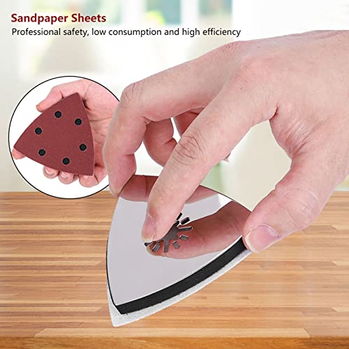 Pack of 101 Delta Sandpaper Triangular Sander, Sanding Pads Multi Sander, Sanding Set for Oscillating Multi Tool Cutting Cutter Pad