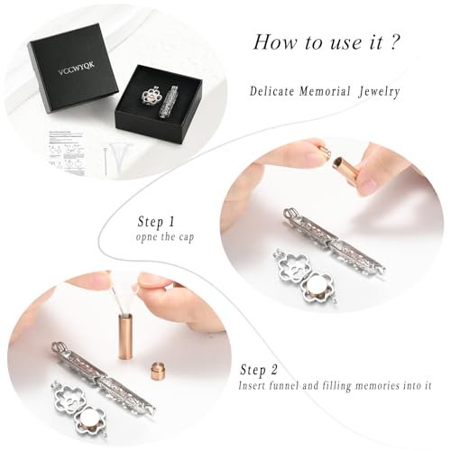 Cremation Jewelry for Ashes For Dog/Cat Paw Print Stainless Steel Memorial Locket Urn Necklace Inside Mini Case Keepsake for Pet A-Silver+Rose Gold-2PC