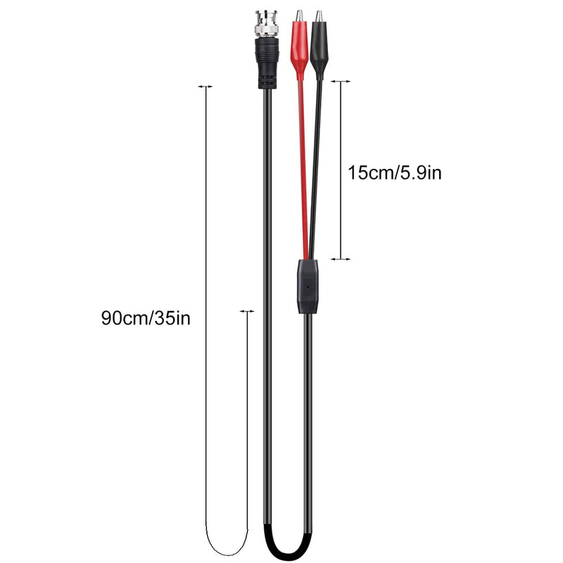 [Australia - AusPower] - Clyxgs BNC Double Alligator Clip Test Cable Probe Lead Oscilloscope Test, Oscilloscope Probes BNC to Alligator Clip 92cm/36.2in (3 pcs） BNC Alligator Clip Test Lead 