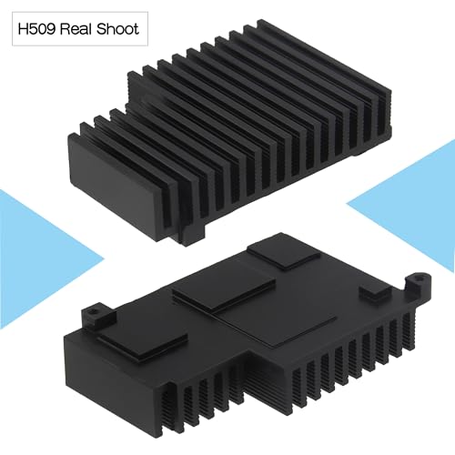 Geekworm Raspberry Pi 5 Cooler, Aluminum Passive Cooling Heatsink (H509) | 2GB/4GB/8GB/16GB compatible, 15mm thickness, fanless, wave-shaped cooling fins