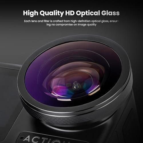 Walking Way Osmo Action FOV Boost Lens for DJI Osmo Action 5 Pro/4 Accessories, 185° Wide Angle Lens with Threaded Attachment, Multi-Coated HD Optical Glass, with Storage Case