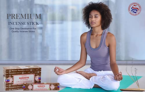 EARTH Satya Namaste Incense Sticks 15 GMS (Pack of 12) (Green Certified) Indian Perfumed Hand Rolled Agarbatti Perfect for Worship,Relaxation, Medication.