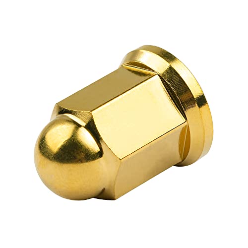 Wanyifa gold titanium M6 dome head acorn lug nut close-up