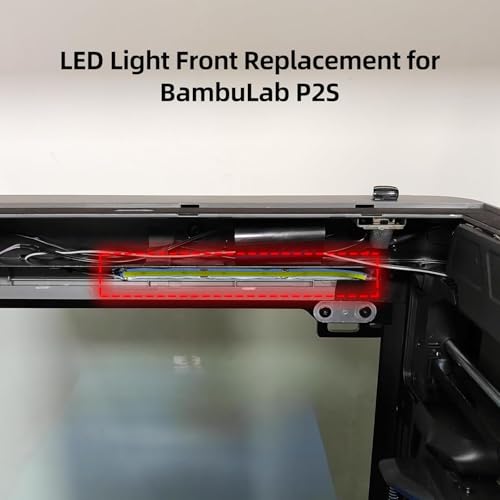 COB LED Light Front Replacement for BambuLab P2S: Plug and Play Accessories - Flexible High Density Uniform Light Bar to Provide Supplementary Lighting for 3D Printer Chamber
