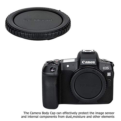 JJC ER-H Soft Eyecup Eye Cup Eyepiece Viewfinder & 2-Pack RF Mount Body Cap Rear Lens Cover Cap for Canon EOS R3 Camera