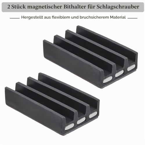 2-Piece Bit Holder with 3M Adhesive for Attaching to Battery Impact Wrench | Saipor magnetic bit holder for impact wrenches and cordless screwdrivers bit holder on the side of the impact drill