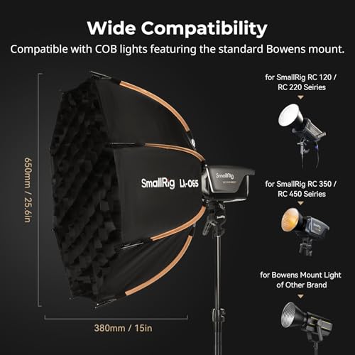 SmallRig 25.6" Bowens Mount Softbox Photography Lighting Kit, Quick Release 25"/65cm