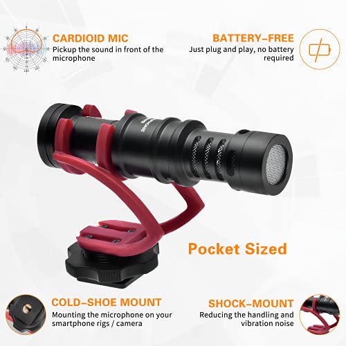COMICA CVM-VM10II Cardioid Shotgun Camera Microphone Red