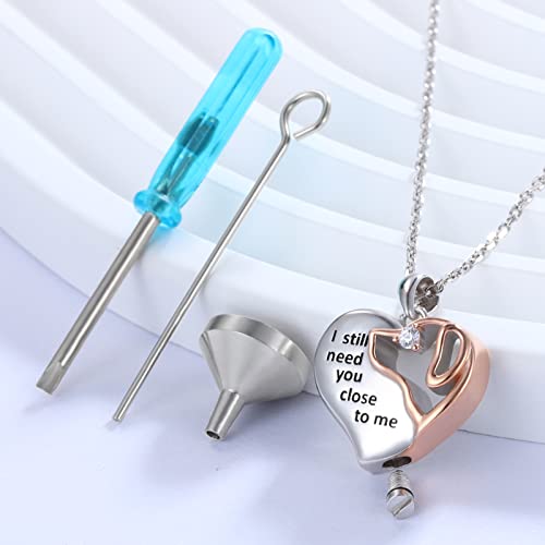925-Sterling-Silver Cremation Pet Urn Necklace for Ashes for Dog - Heart Urn Dog Necklaces Pet Memorial Keepsake Memory Pendant Jewelry Gifts