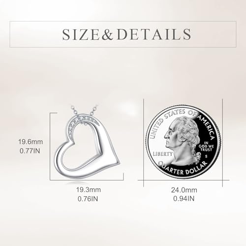 YFN Heart Urn Necklace for Ashes S925 Sterling Silver Cremation Jewelry Memorial Pendant Keepsake for Women Men