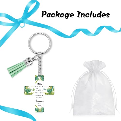 Christian Keychain Gift Inspirational Religious Acrylic Keyring Spiritual Religious Gifts for Women Girl Daughter Sisters Friend Mum Bible Verse Keyring Baptism Easter Faith Christmas Birthday Gifts