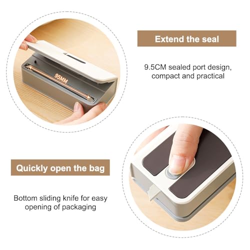 Mini Bag Sealer, Portable Package Resealer with Back Magnet & Hidden Cutter, 6 Modes, Automatic Air Sealing Machine for Plastic Snack Storage