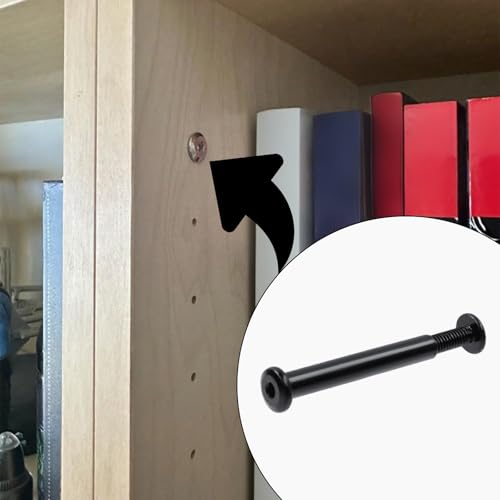 Tighall M4×35mm black furniture bolts and barrel nuts set with Allen wrench for woodworking and TV stands