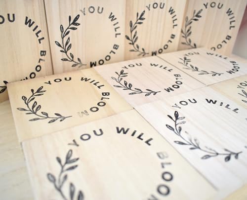 "YOU WILL BLOOM Solid Wood Freestanding Plaque. Wooden Shelf or Desk Decor. Graduation, Promotion, New Home Uplifting Gift Home Ornament."