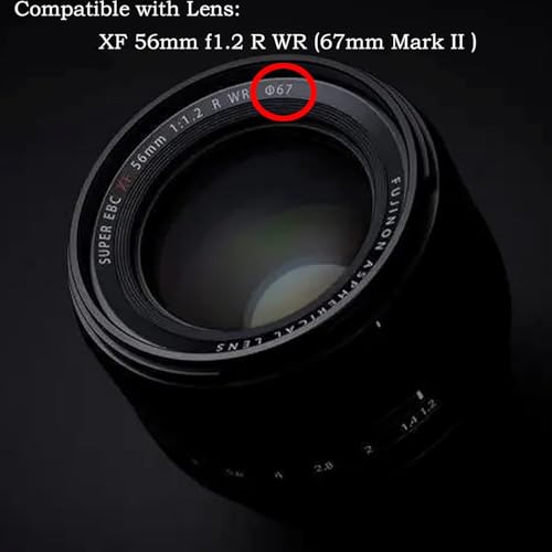 Haoge LH-XF56II Lens Hood Metal Square Bayonet for Fujifilm XF56mm F1.2 R WR Lens, Fuji XF 56MM F1.2 Mark II Lense Hood, with Metal Front Cap