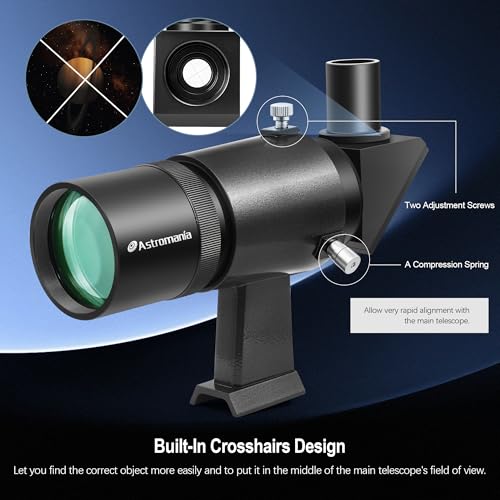 Astromania Finder Scope, Right Angle Optical Finderscope for Telescope 9x50 50mm