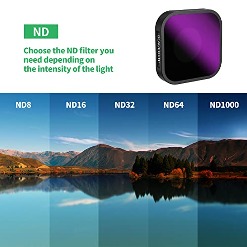 ND Filter Set for GoPro Hero 13/12/11/10/9 Accessories 6-Pack-ND1000/ND64/ND32/ND16/ND8/CPL- Gopro Lens Kit- Neutral Density Polarizer Filter Kit, Gopro Waterproof Travel Case Aluminum