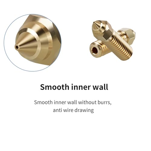 Creality 12PCS Brass Nozzles for Ender 3 V3 SE, 3D Printer Parts High Speed 0.4mm Brass Nozzles Kit for Creality Ender 5 S1, Ender 7 Ender 3 V3 SE Brass 0.4mm