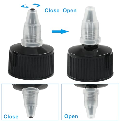 Moicstiy 28/410 black twist top caps for adhesive dispenser accessories, 28-piece set