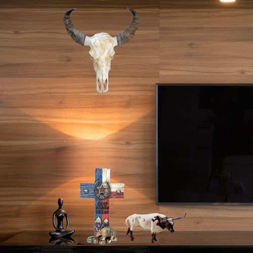 BestGiftEver God Bless Texas Faux Wood Cross - Rustic Tabletop Decor