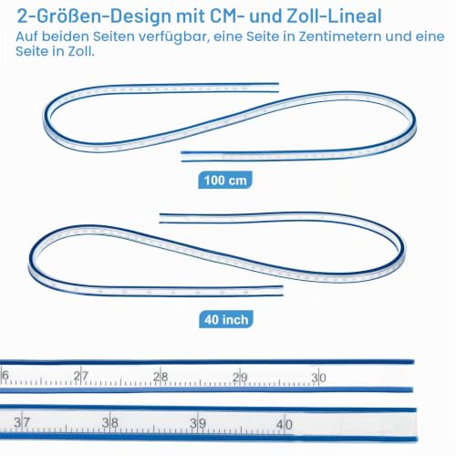QUARKZMAN 40 Inch 100 cm Flexible Curve Ruler Can Be Drawn Blue | Sewing and engineering are beneficial