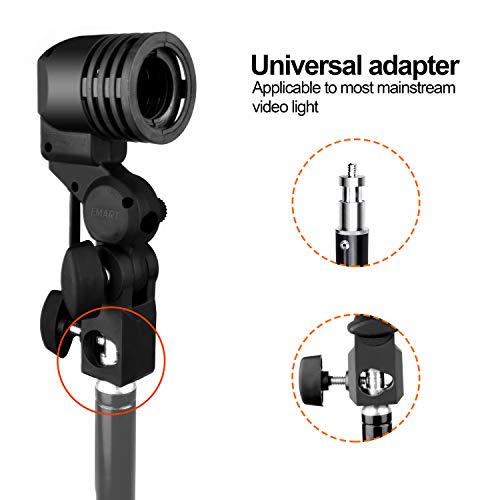 EMART Light Bulb Stand and 33inch Photography Umbrella, E26 / E27 AC Socket Lamp Holder with Professional Photo Video Studio Lighting Flash Translucent White Soft Umbrella - 2 Pack