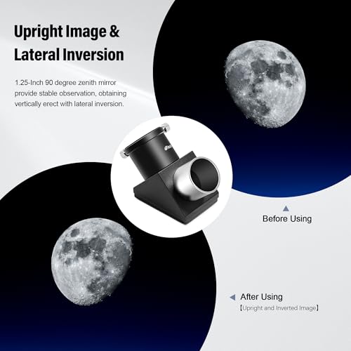 Astromania Telescope Diagonal Erect Image Diagonal Mirror 90 Degree 1.25"