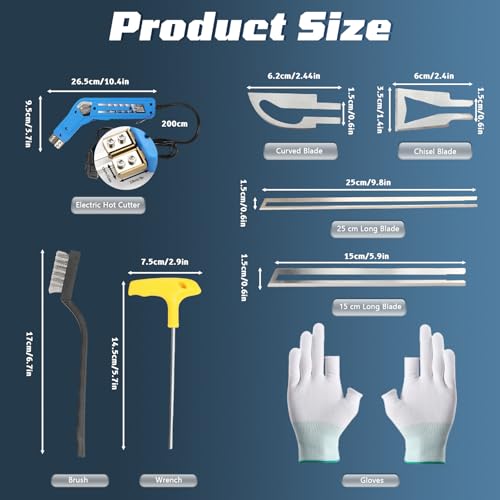 Qivine Styrofoam Cutter Hot Wire Cutter with Blades, 220V Styrofoam Cutter 50~600°C, Electric Foam Cutter of Plastics with Cooling System