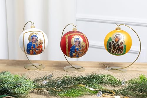 Black Madonna Gold Glass Balls Christmas Ornament Glass Decor 5 in 5 inch