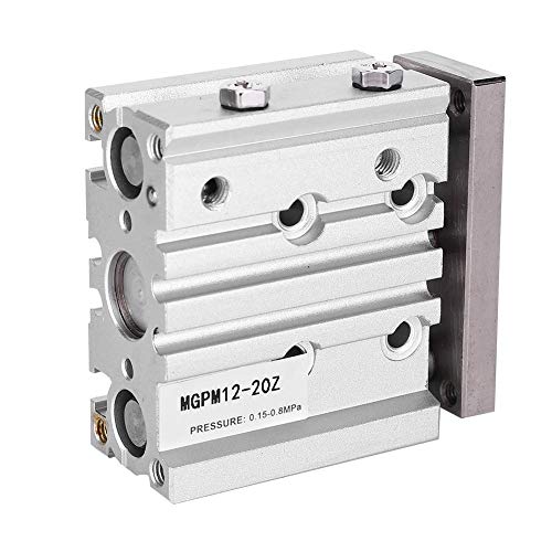 12mm Bore 30-100mm Stroke Pneumatic Air Cylinder, Double Action Triple Rod, M5 Thread Air Fitting Port Aluminum Alloy Cylinder, 1.2 Bar to 10 Bar