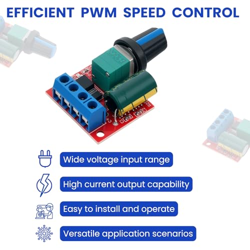 DC Motor Speed Controller PWM 5V-35V 5A Adjustable for 6V/12V/24V Fan, LED Strip, Electric Motors (Pack of 6)