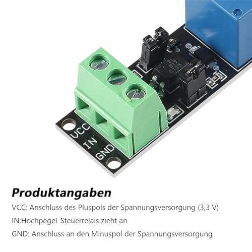 ARCELI Pack of 5 Optocoupler Module, 1 Channel 3V Relay Power Switch Board Opto Isolation High Level Trigger for IOT ESP Development Board