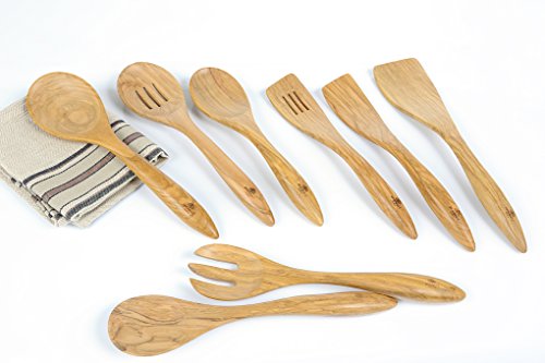 Berard French Olive Wood 12-Inch Handcrafted Suisse Servers Set, Terra Collection