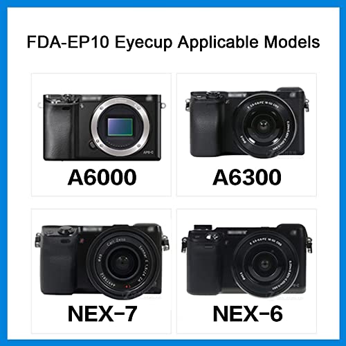 EP10 Eyecup Eyepiece Viewfinder Compatible for Sony Alpha A6000 A6100 A6300 NEX-6 NEX-7 Camera (2 Pack), FAN-US-2X EP-10